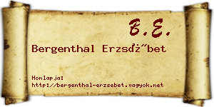 Bergenthal Erzsébet névjegykártya